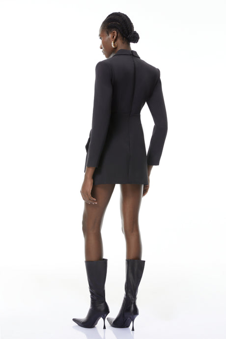 Aurohaya Amelia Black Embellished Blazer Mini Dress