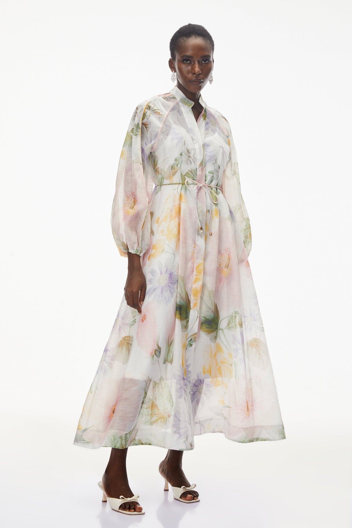 Aurohaya Asiya Green All-Over Print Maxi Dress