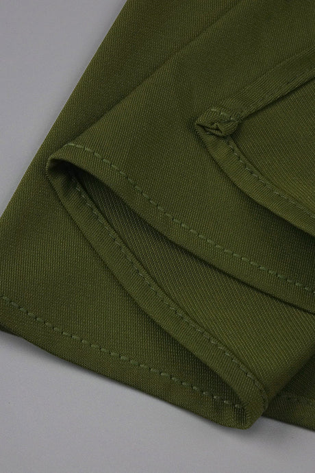 Auréline Plunging-Halter Corset Ruched-Slit Maxi Dress - Army Green_-_selmori.com_-_09