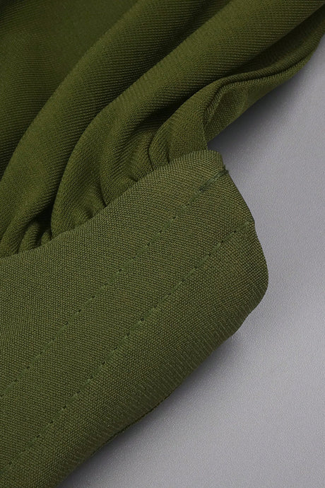 Auréline Plunging-Halter Corset Ruched-Slit Maxi Dress - Army Green_-_selmori.com_-_15