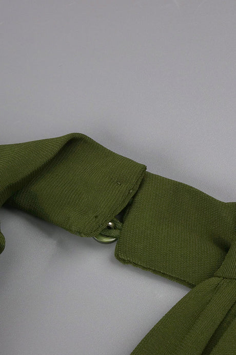 Auréline Plunging-Halter Corset Ruched-Slit Maxi Dress - Army Green_-_selmori.com_-_18