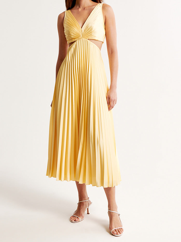 Aurohaya Aurélie V-Neck Cut-Out Maxi Dress