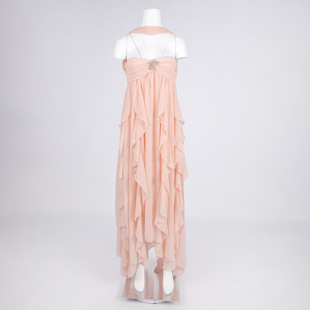 Aurohaya Chloé Strapless Ruffle Maxi Dress