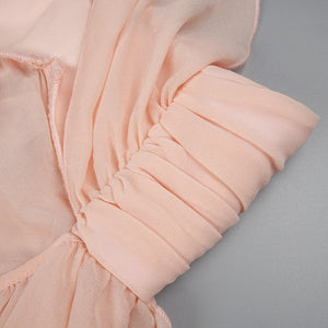 Aurohaya Chloé Strapless Ruffle Maxi Dress