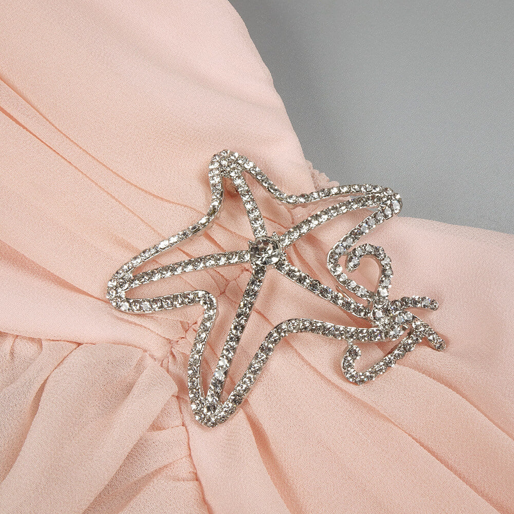 Aurohaya Chloé Strapless Ruffle Maxi Dress