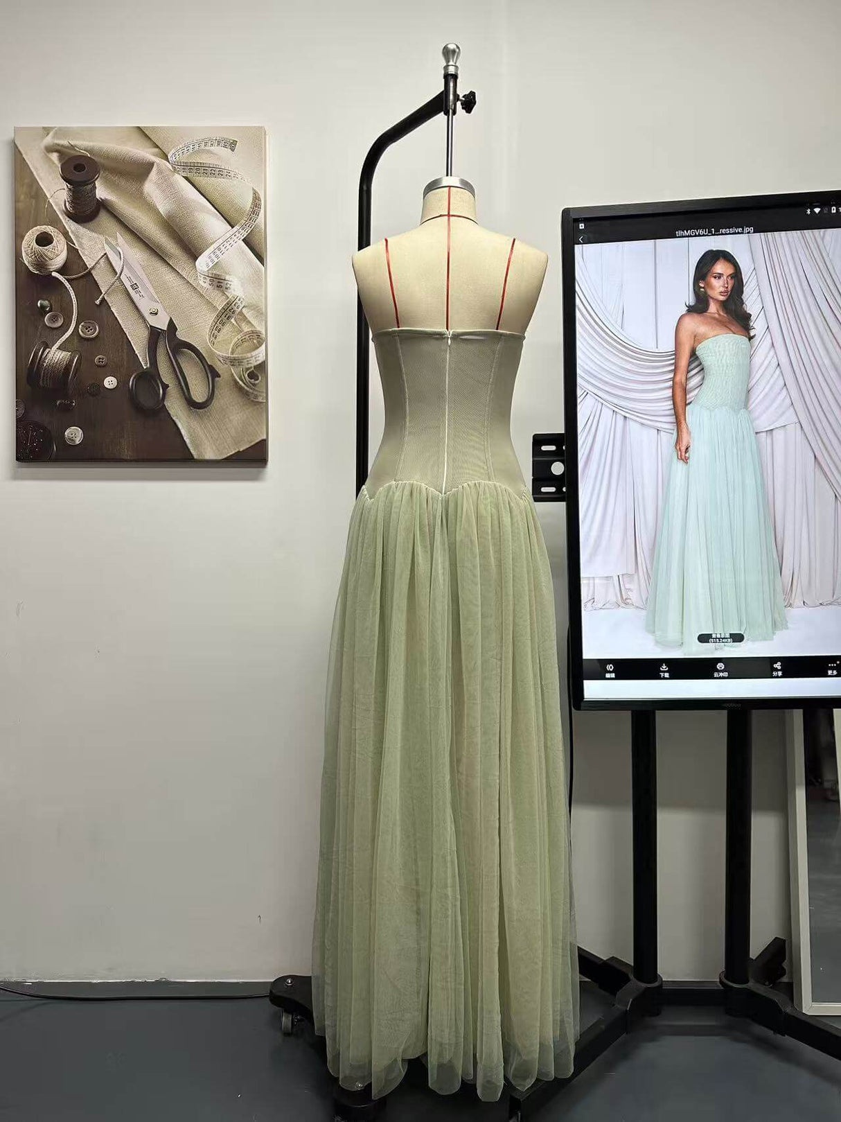 Aurohaya Galaxie Strapless Pleated Maxi Dress