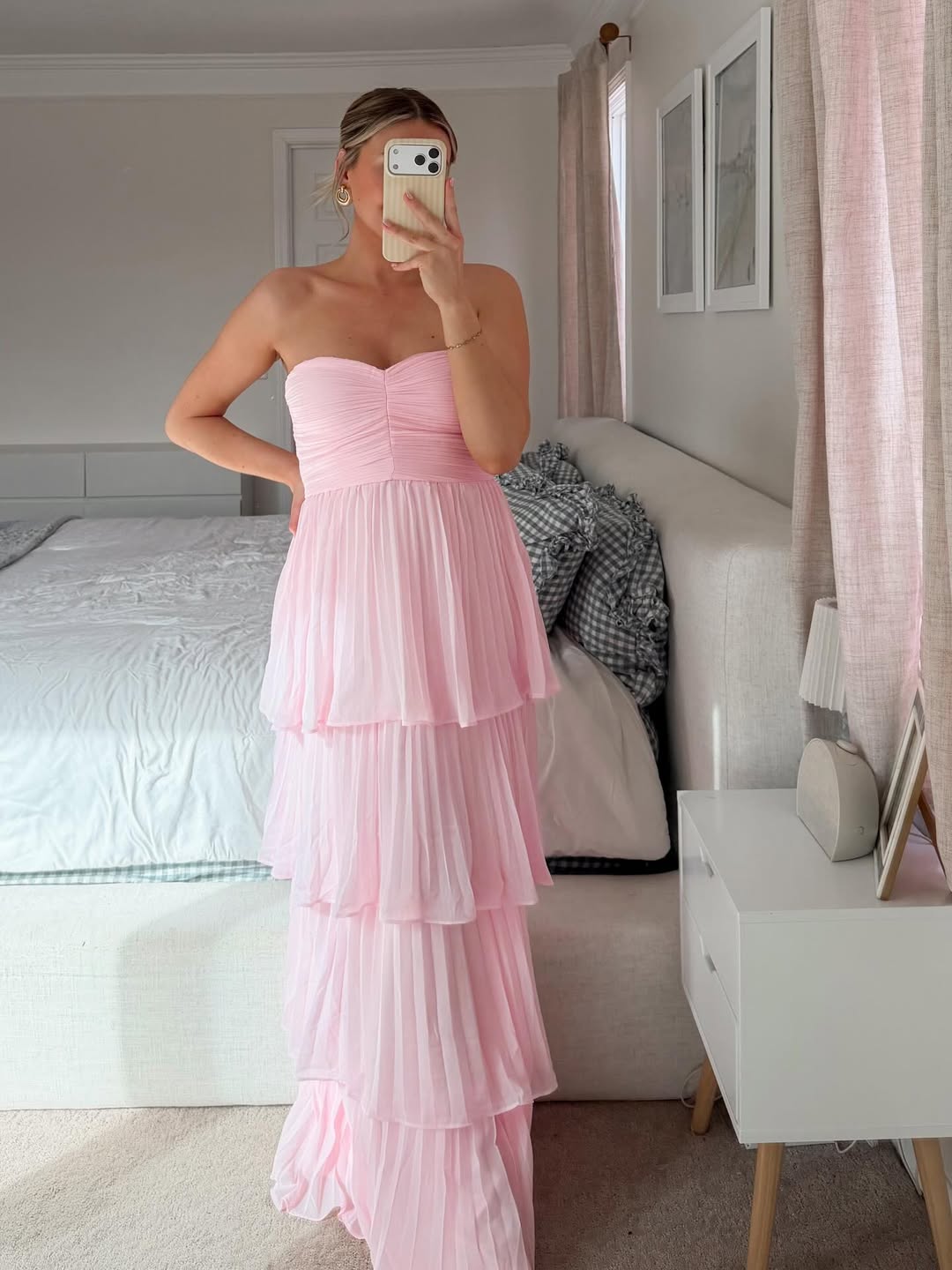 Aurohaya Manon Strapless Tiered Maxi Dress