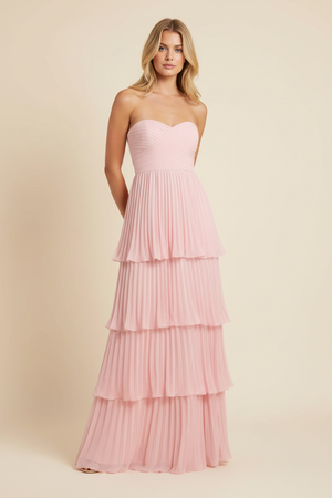 Aurohaya Manon Strapless Tiered Maxi Dress