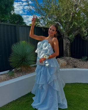 Aurohaya Romance Ruffle Tiered Maxi Dress