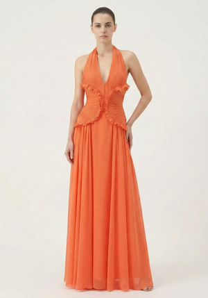 Aurohaya Énergie Halter Maxi Dress