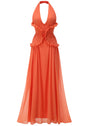 Aurohaya Énergie Halter Maxi Dress Orange