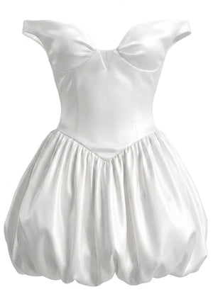 Bardot Bubble Corset Dress White