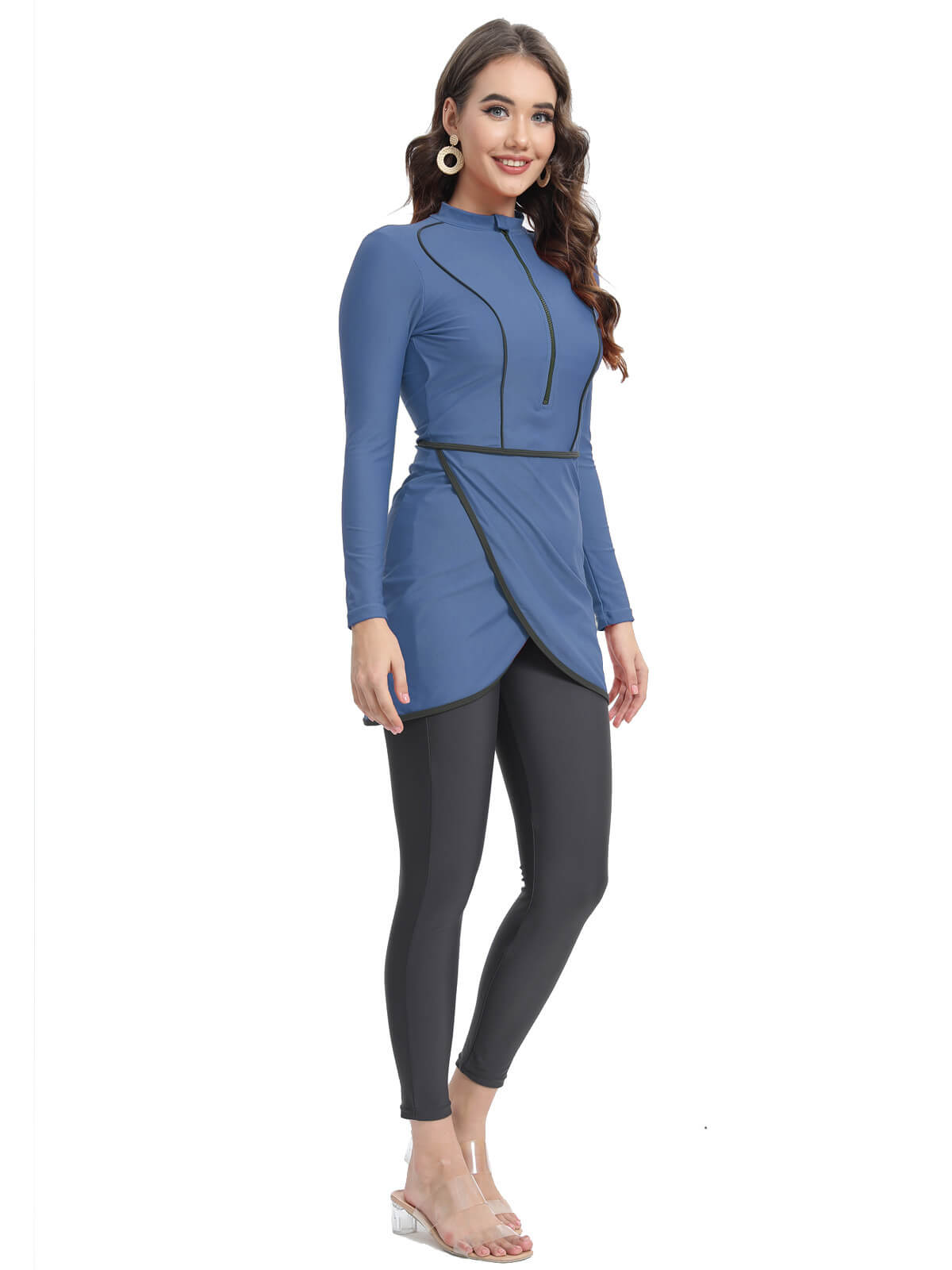 Solid Modest Burkini Swimwear 3-Piece Set – Oceana