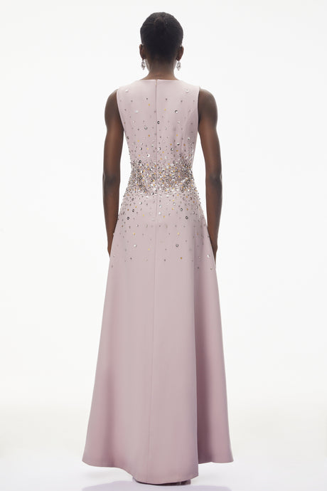 Aurohaya Bronislava Lotus Pink Embellished Maxi Dress
