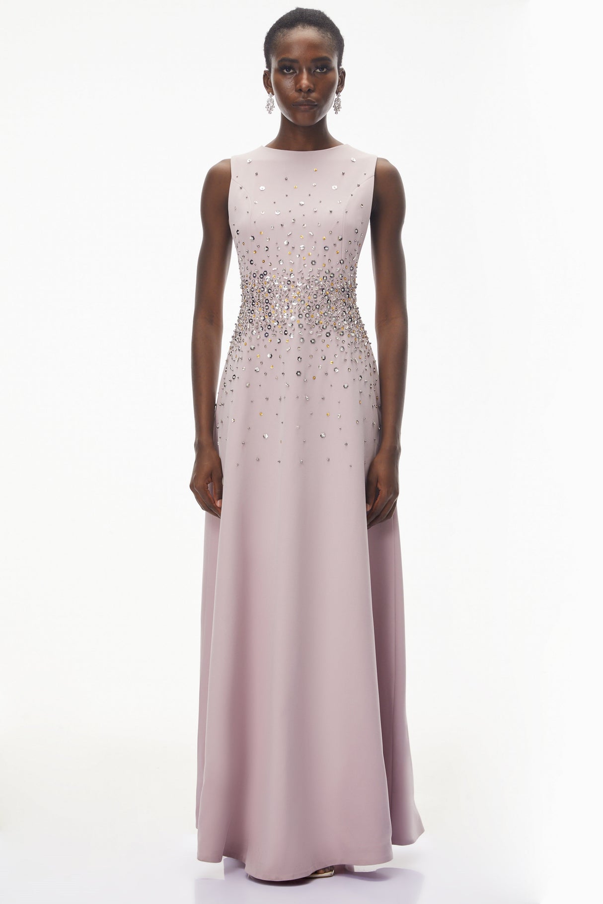 Aurohaya Bronislava Lotus Pink Embellished Maxi Dress