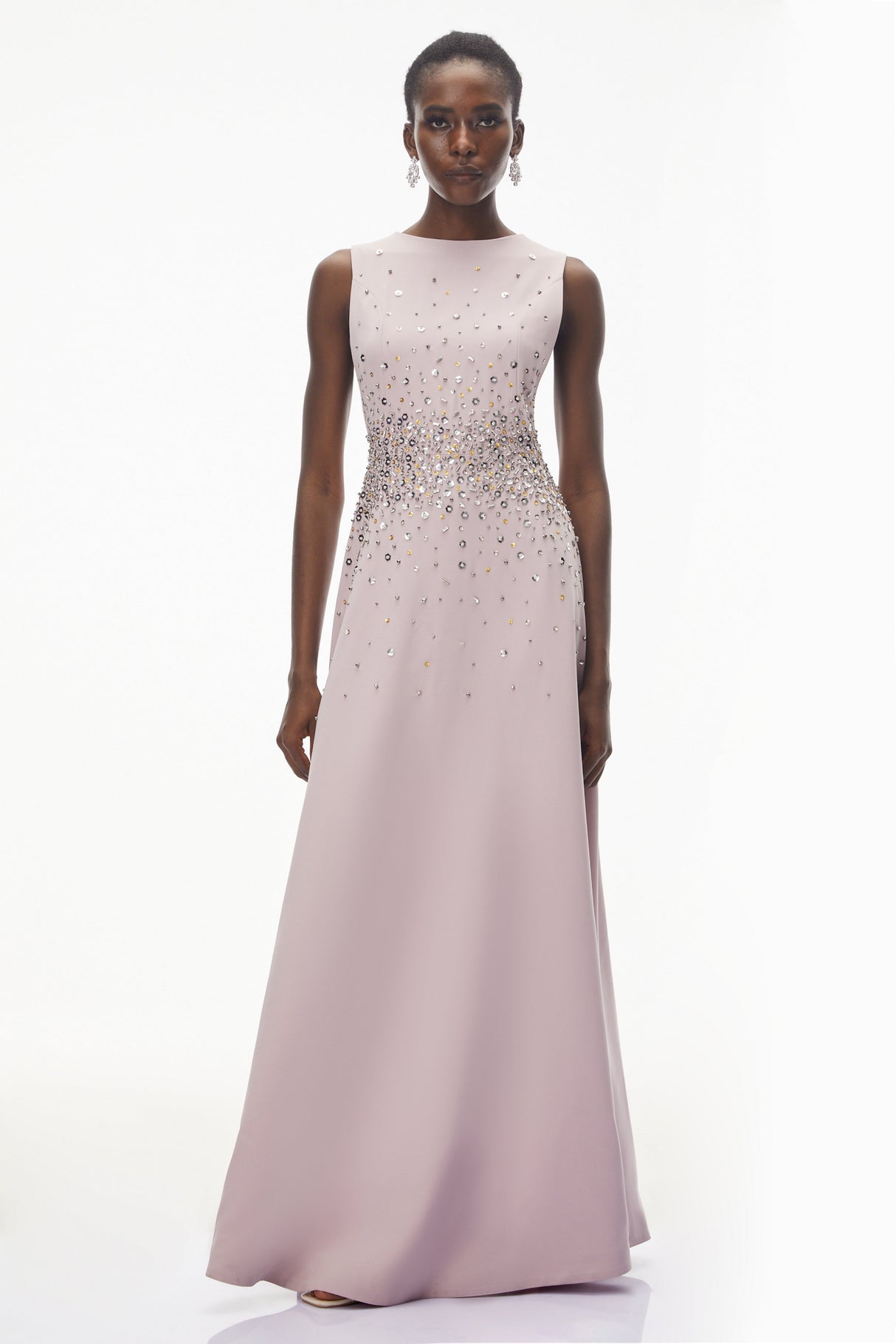 Aurohaya Bronislava Lotus Pink Embellished Maxi Dress