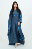 Solid Dark Blue Maxi Butterfly Abaya Dress