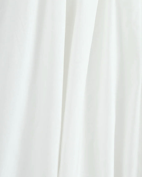 Bow Detail Button A Line Midi Dress White