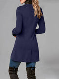 Aurohaya Everyday Women’s Winter Coat with Button Closure, Split Hem & Stand Collar Casual Fashion Outerwear