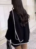 Aurohaya Short Wool Coat with Scarf, Button Closure & Pockets for Women Elegant Casual Winter Jacket