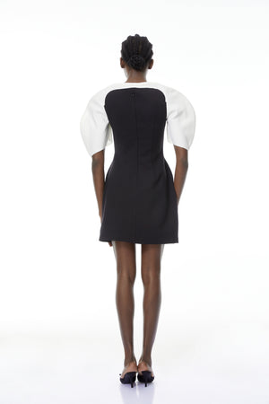 Aurohaya Catalina Black Color Blocked Mini Dress