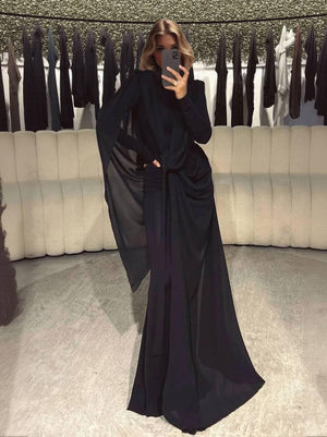 Aurohaya Irregular Ribbon Design Maxi Dress