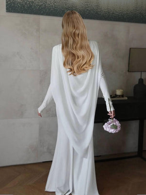 Aurohaya Irregular Ribbon Design Maxi Dress