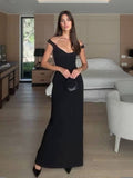 Minimalist V-Neck Slim-Fit Maxi Dress
