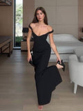 Minimalist V-Neck Slim-Fit Maxi Dress
