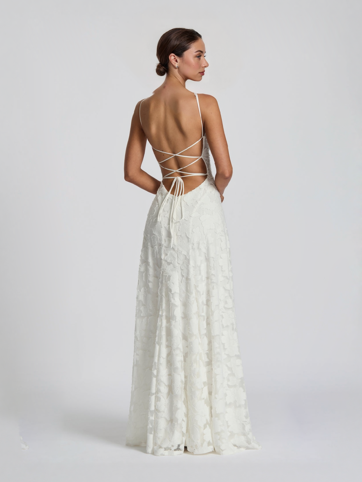 floor length wedding dress elegant floral lace midi dress main image 0