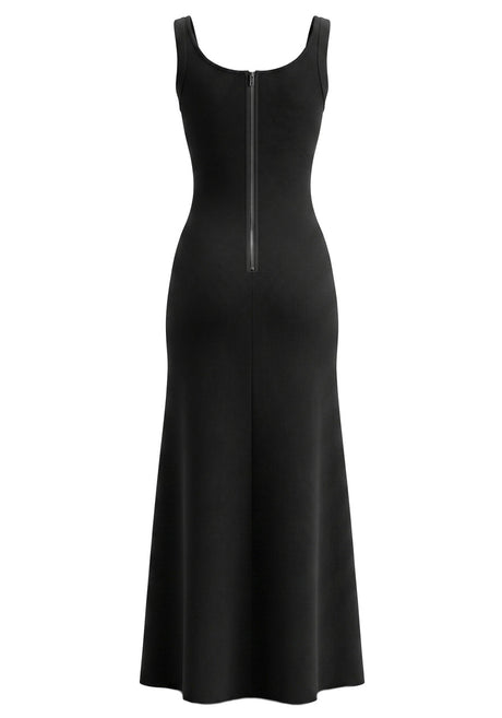 Crystal Front Detail Maxi Dress Black