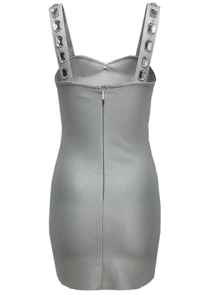 Crystal Sparkly Dress Silver