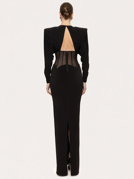 Aurohaya Raphaëlle Diamond Mesh Maxi Dress