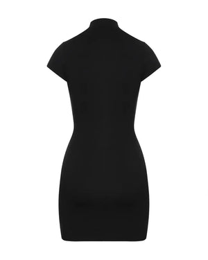 Aurohaya Nyx Zip-Front Bodycon Mini Dress