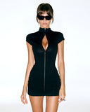 Nyx Zip-Front Bodycon Mini Dress