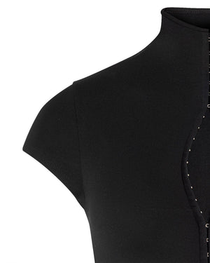 Aurohaya Nyx Zip-Front Bodycon Mini Dress