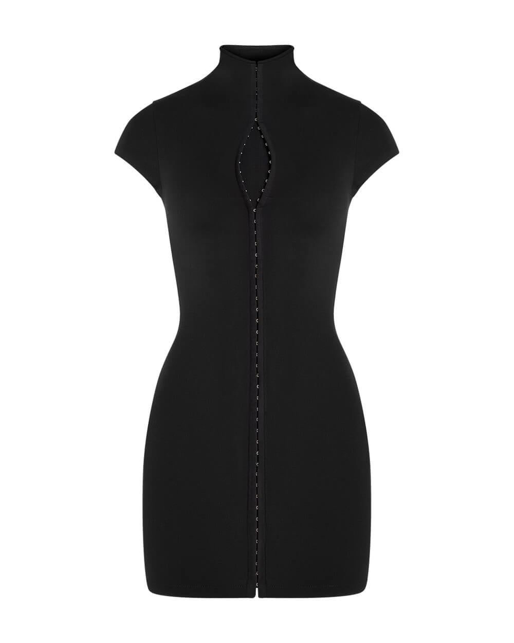 Aurohaya Nyx Zip-Front Bodycon Mini Dress