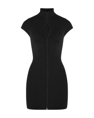 Aurohaya Nyx Zip-Front Bodycon Mini Dress