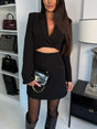 Aurohaya Modern Cutout Blazer Mini Dress Black
