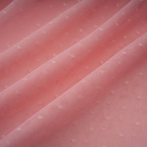 Aurohaya Aimée pink dot-detail ruffled tulle midi dress