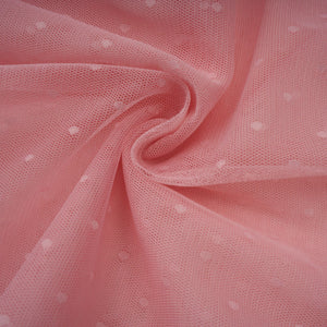 Aurohaya Aimée pink dot-detail ruffled tulle midi dress