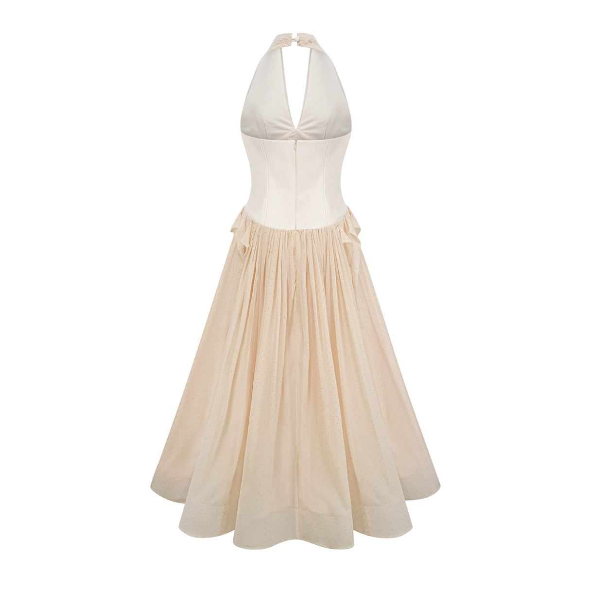 Aurohaya Charlotte halterneck tulle midi dress