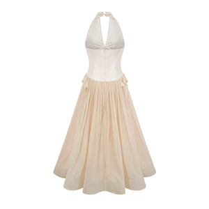 Aurohaya Charlotte halterneck tulle midi dress