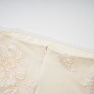 Aurohaya Melanie neutrals embroidered off-shoulder maxi dress