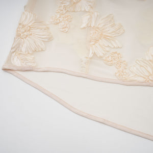 Aurohaya Melanie neutrals embroidered off-shoulder maxi dress