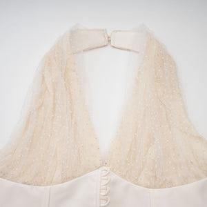 Aurohaya Charlotte halterneck tulle midi dress