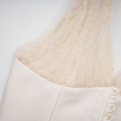 Aurohaya Charlotte halterneck tulle midi dress