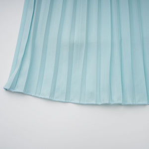 Aurohaya Carlotta blue pleated corset maxi dress