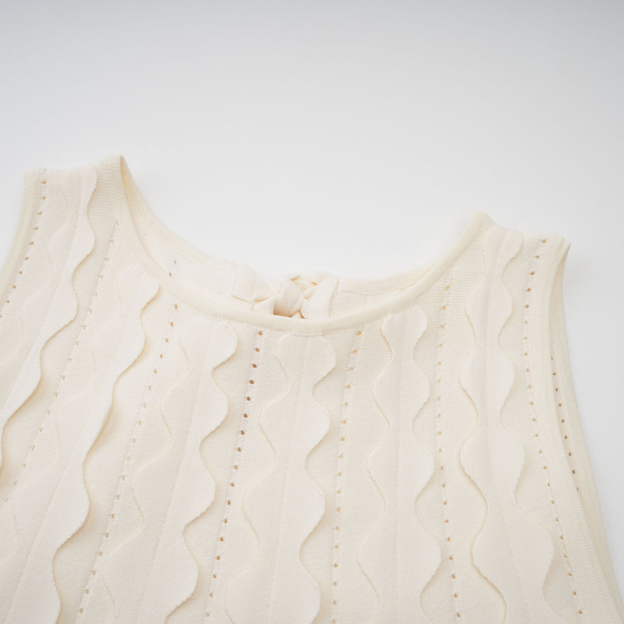 Aurohaya Axelle white wavy-detail sleeveless mini dress