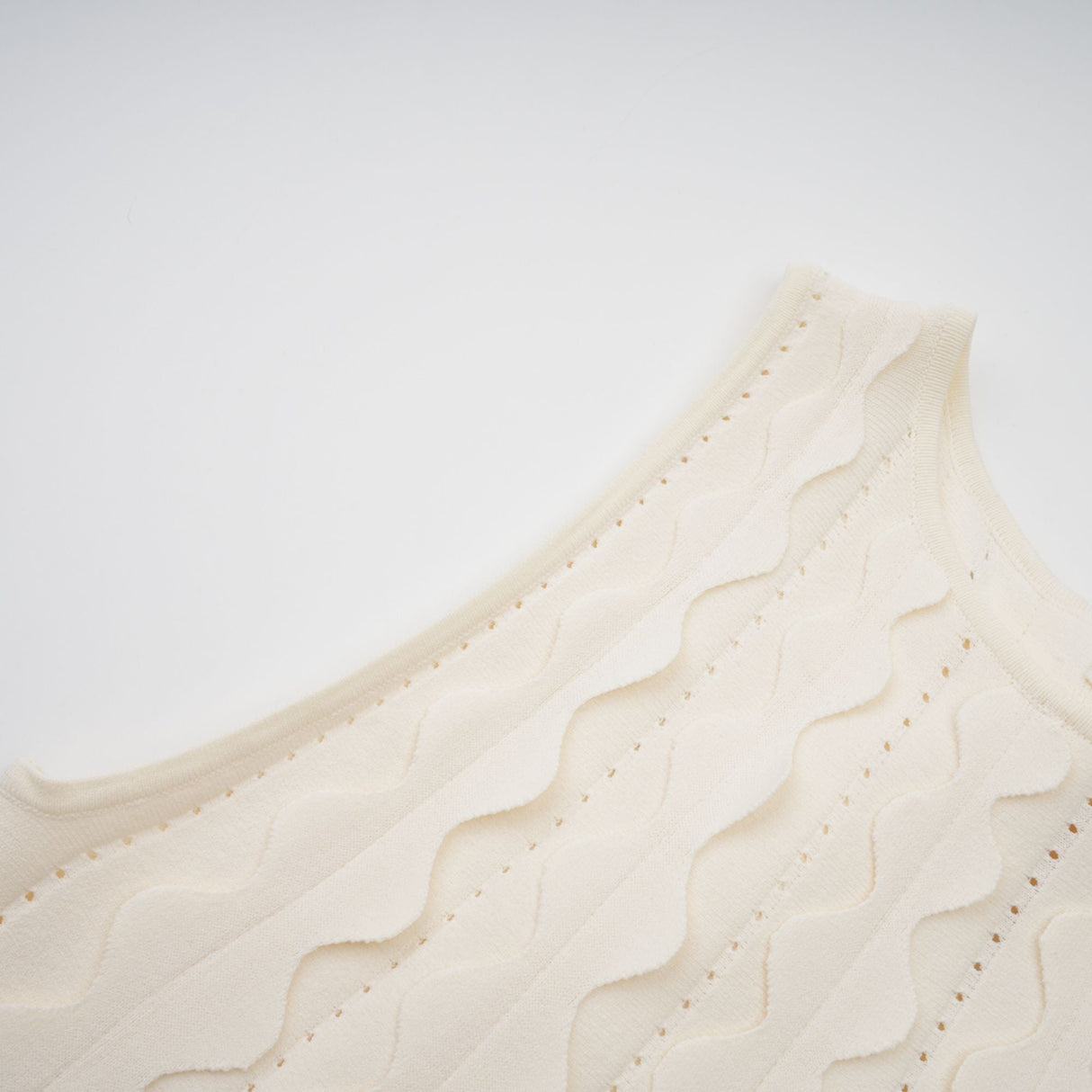 Aurohaya Axelle white wavy-detail sleeveless mini dress